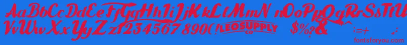 Gullias Font – Red Fonts on Blue Background