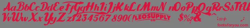 Gullias Font – Red Fonts on Gray Background