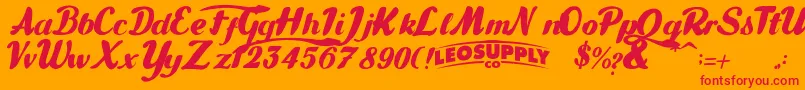 Gullias-Schriftart – Rote Schriften auf orangefarbenem Hintergrund