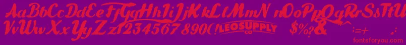 Gullias Font – Red Fonts on Purple Background
