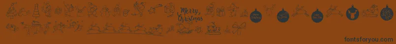 MerryChristmas-Schriftart – Schwarze Schriften auf braunem Hintergrund