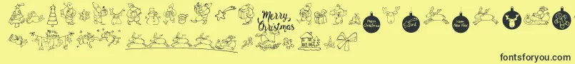 MerryChristmas Font – Black Fonts on Yellow Background