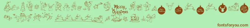 Шрифт MerryChristmas – коричневые шрифты на зелёном фоне