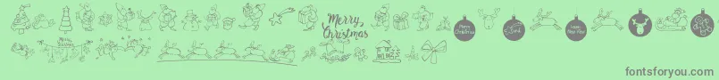 MerryChristmas-Schriftart – Graue Schriften auf grünem Hintergrund