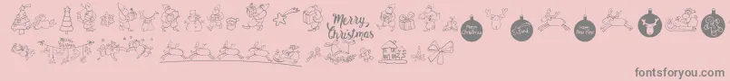 フォントMerryChristmas – ピンクの背景に灰色の文字