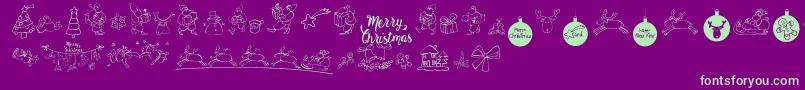 MerryChristmas Font – Green Fonts on Purple Background