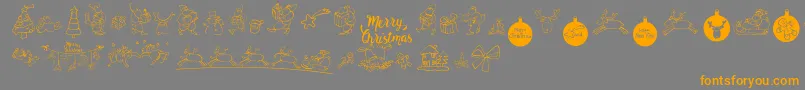 フォントMerryChristmas – オレンジの文字は灰色の背景にあります。