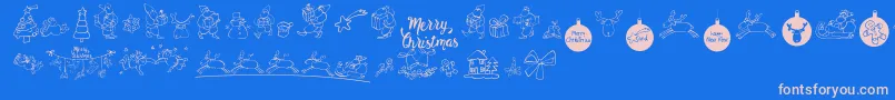 MerryChristmas Font – Pink Fonts on Blue Background