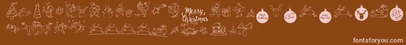 MerryChristmas Font – Pink Fonts on Brown Background