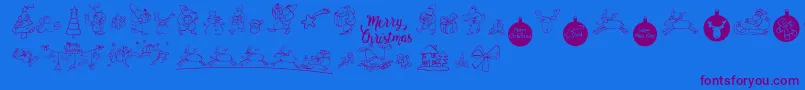 フォントMerryChristmas – 紫色のフォント、青い背景