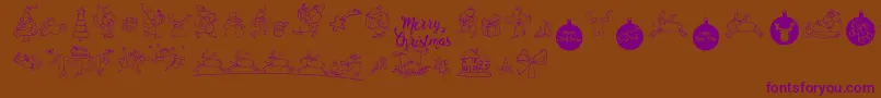 MerryChristmas Font – Purple Fonts on Brown Background