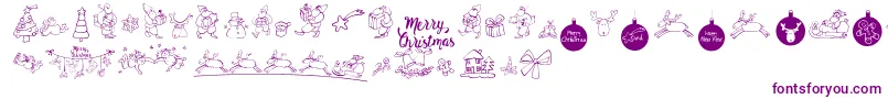 MerryChristmas Font – Purple Fonts on White Background