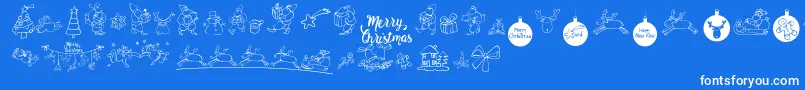 MerryChristmas Font – White Fonts on Blue Background