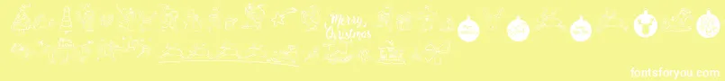 MerryChristmas Font – White Fonts on Yellow Background