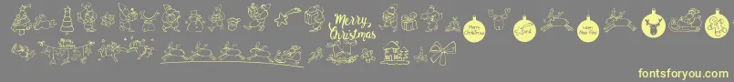 MerryChristmas Font – Yellow Fonts on Gray Background