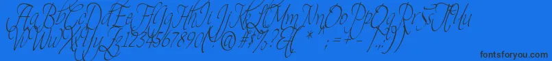 Theage-Schriftart – Schwarze Schriften auf blauem Hintergrund