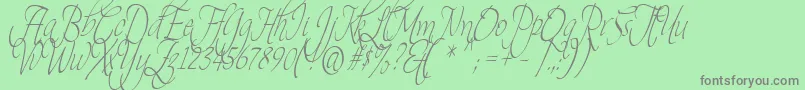 フォントTheage – 緑の背景に灰色の文字