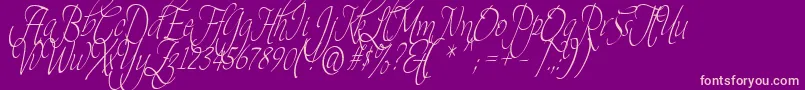 Theage-Schriftart – Rosa Schriften auf violettem Hintergrund