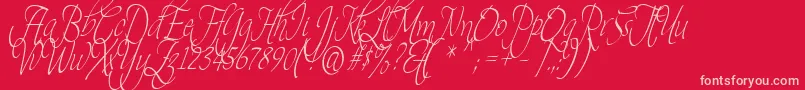 Theage-Schriftart – Rosa Schriften auf rotem Hintergrund