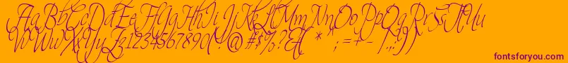 Theage Font – Purple Fonts on Orange Background