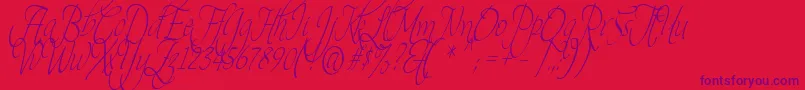 Theage Font – Purple Fonts on Red Background