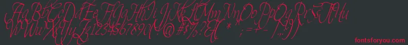 フォントTheage – 黒い背景に赤い文字
