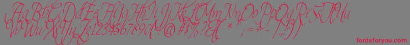 Theage Font – Red Fonts on Gray Background