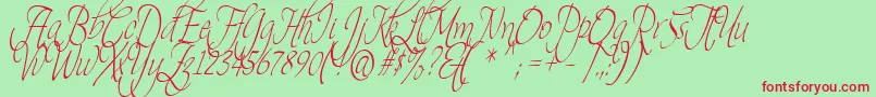 Шрифт Theage – красные шрифты на зелёном фоне