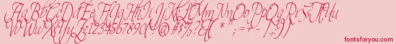 フォントTheage – ピンクの背景に赤い文字