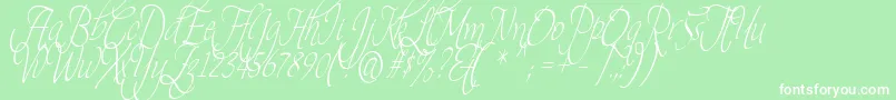 Theage Font – White Fonts on Green Background