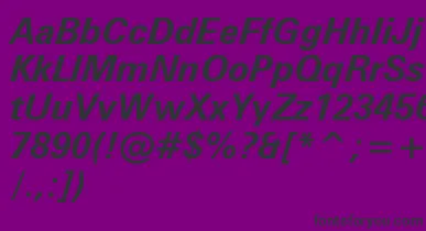 ZurichBoldItalicWin95bt font – Black Fonts On Purple Background