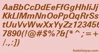 ZurichBoldItalicWin95bt font – Brown Fonts On Pink Background