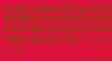 ZurichBoldItalicWin95bt font – Brown Fonts On Red Background