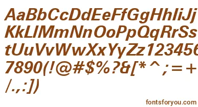 ZurichBoldItalicWin95bt font – Brown Fonts On White Background