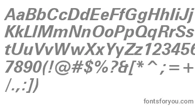 ZurichBoldItalicWin95bt font – Gray Fonts On White Background