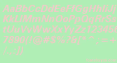 ZurichBoldItalicWin95bt font – Pink Fonts On Green Background