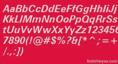 ZurichBoldItalicWin95bt font – Pink Fonts On Red Background