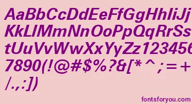 ZurichBoldItalicWin95bt font – Purple Fonts On Pink Background