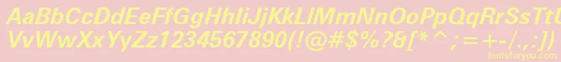 ZurichBoldItalicWin95bt Font – Yellow Fonts on Pink Background