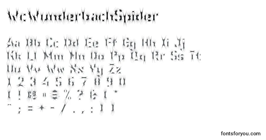 A fonte WcWunderbachSpider (93982) – alfabeto, números, caracteres especiais