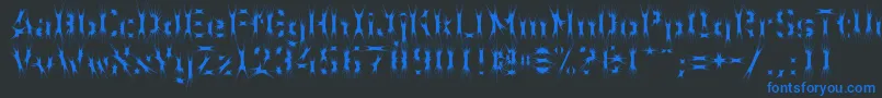 WcWunderbachSpider Font – Blue Fonts on Black Background