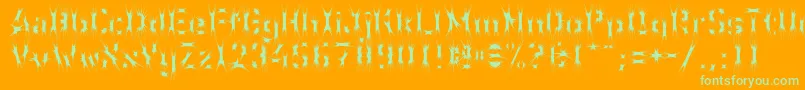 WcWunderbachSpider Font – Green Fonts on Orange Background