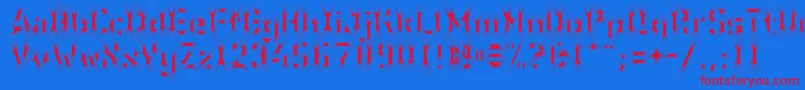 WcWunderbachSpider Font – Red Fonts on Blue Background