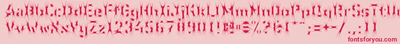 WcWunderbachSpider Font – Red Fonts on Pink Background