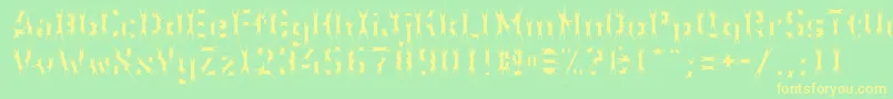 WcWunderbachSpider Font – Yellow Fonts on Green Background