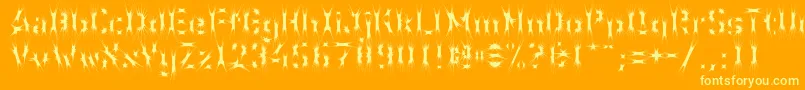 WcWunderbachSpider-Schriftart – Gelbe Schriften auf orangefarbenem Hintergrund