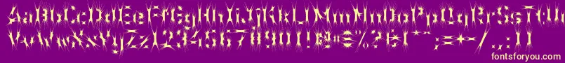 WcWunderbachSpider-Schriftart – Gelbe Schriften auf violettem Hintergrund