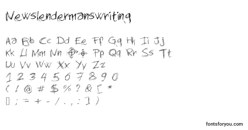 Newslendermanswriting Font – alphabet, numbers, special characters