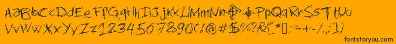 Newslendermanswriting Font – Black Fonts on Orange Background