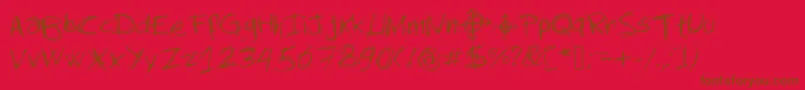 Newslendermanswriting Font – Brown Fonts on Red Background
